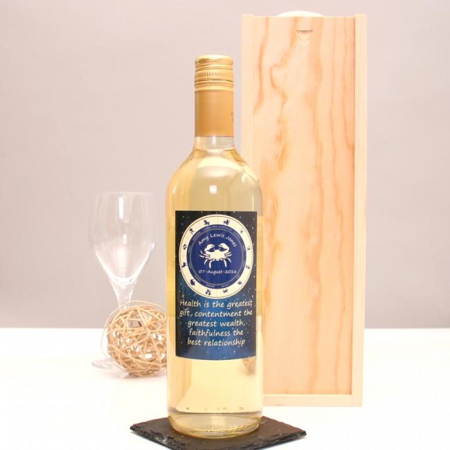 Personalised Wine Gift With Zodiac Design