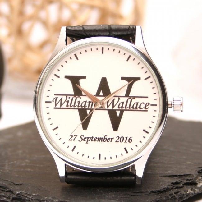 Personalised Handmade Watch With Monogram Design