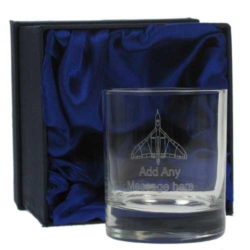 Engraved Whisky Glass With Vulcan Aircraft in Box