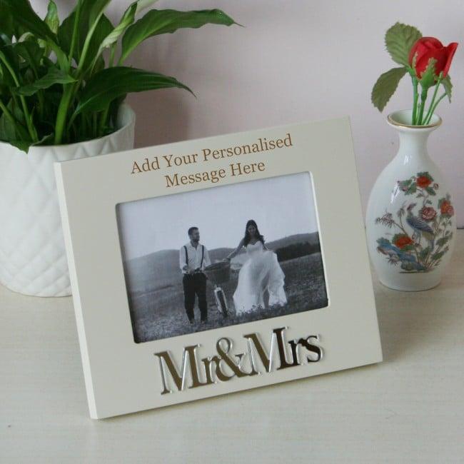 Personalised Mr And Mrs Wedding Photo Frame 6 x 4