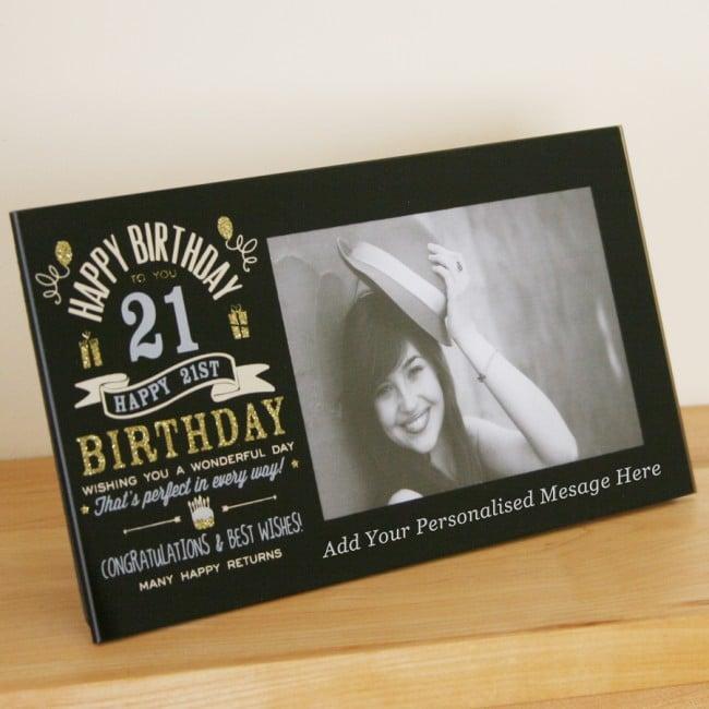 Personalised 21st Birthday Gift Frame with Sentiment