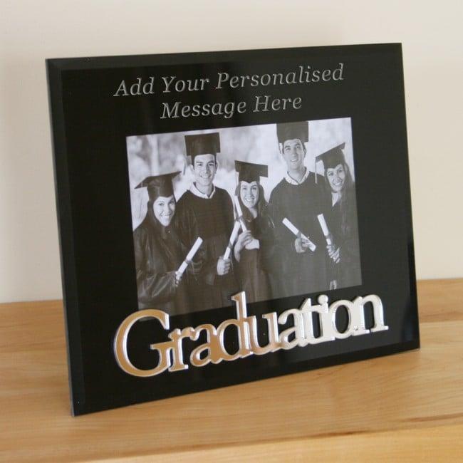 Personalised Graduation Photo Frame Gift in Black