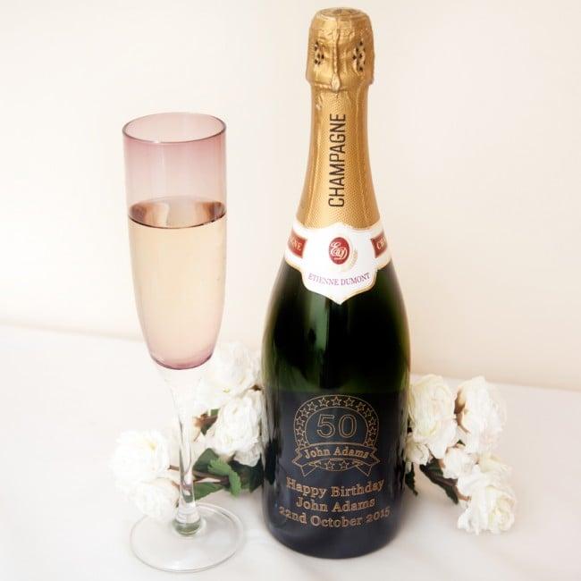 Engraved Champagne Bottle Gift With Exclusive Design