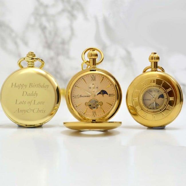 Personalised Pocket Watch With A Roman Numeral Design