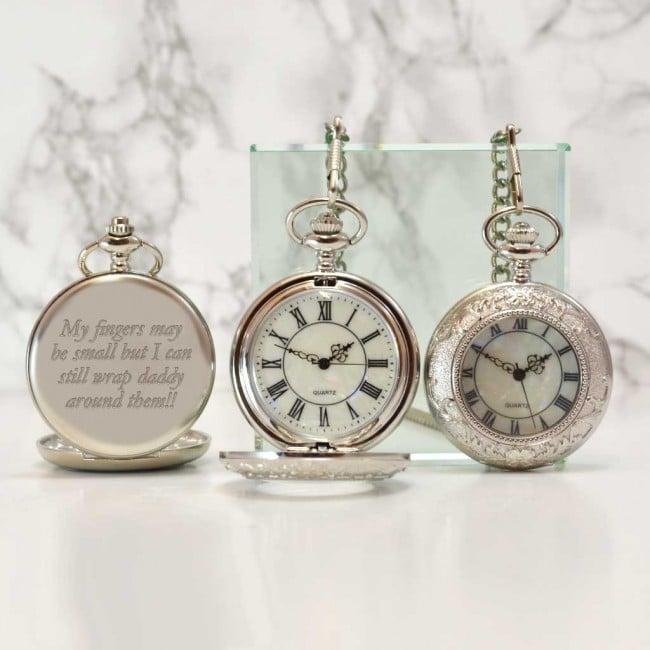 Silver Personalised Half Hunter Pocket Watch