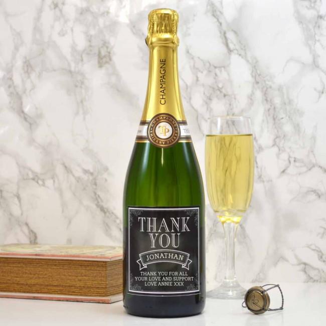 Personalised Champagne Gift Thank You Label