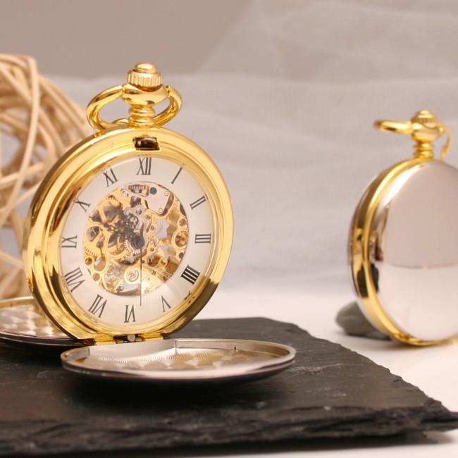 Engraved Silver And Gold Pocket Watch