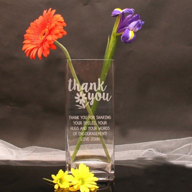 Thank You Engraved Vase Gift