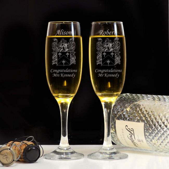 Personalised Champagne Flutes For Mr and Mrs Gift