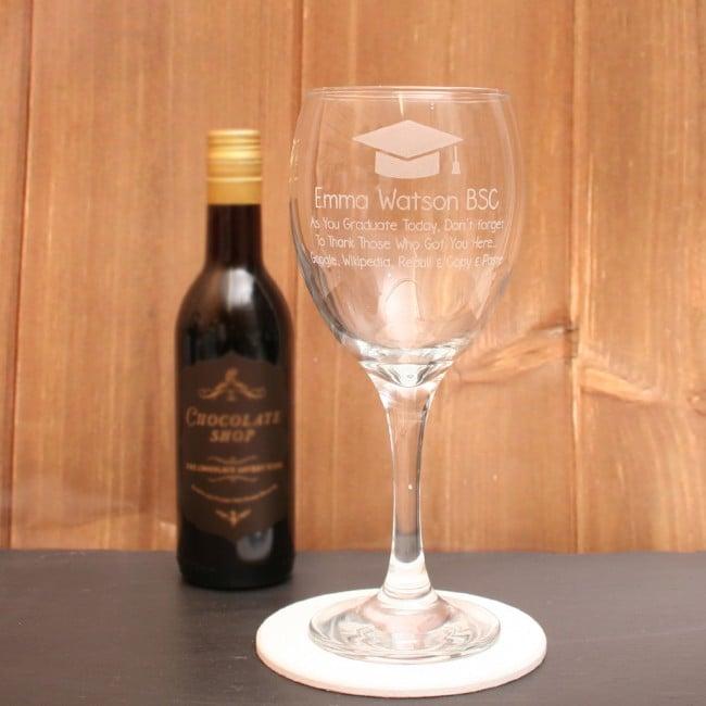 Personalised Graduation Wine Glass Gift