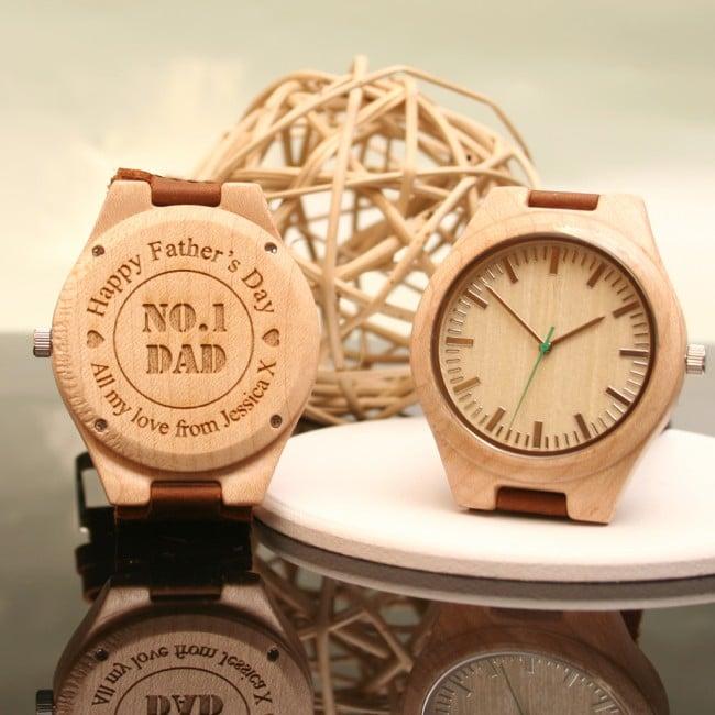 Personalised Wooden Wrist Watch For Dad