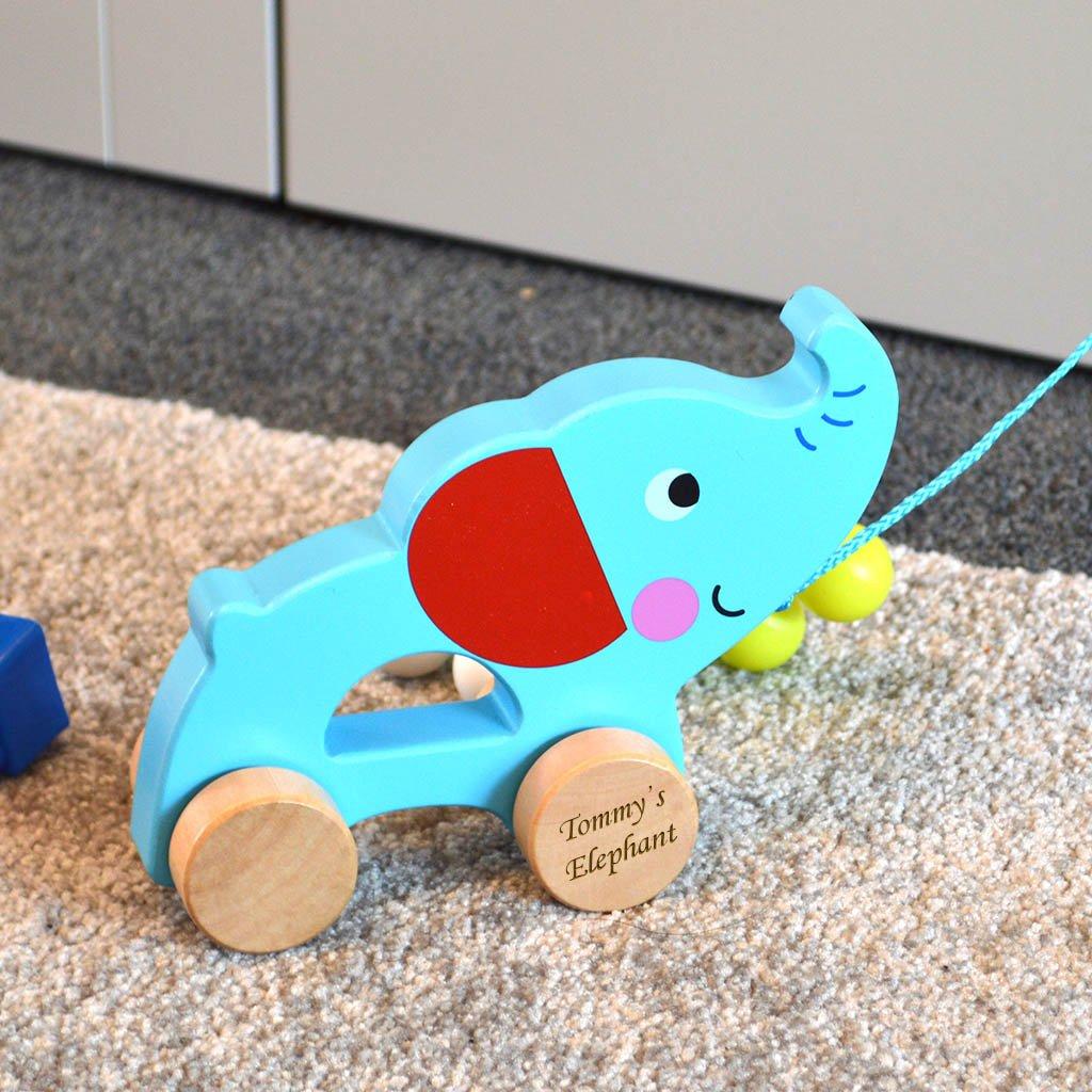 Personalised Toy Pull Along Elephant