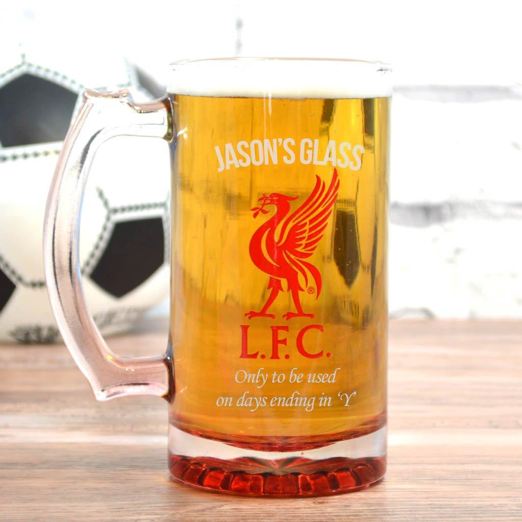 Engraved Liverpool Pint Glass Tall Tankard