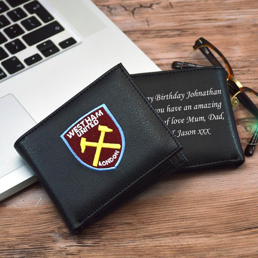 Personalised West Ham Wallet with Embroidered Club Badge