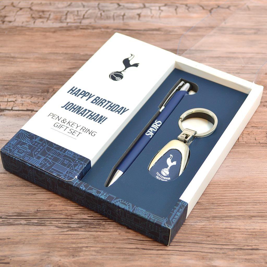 Personalised Tottenham Hotspur Keyring & Pen Giftset