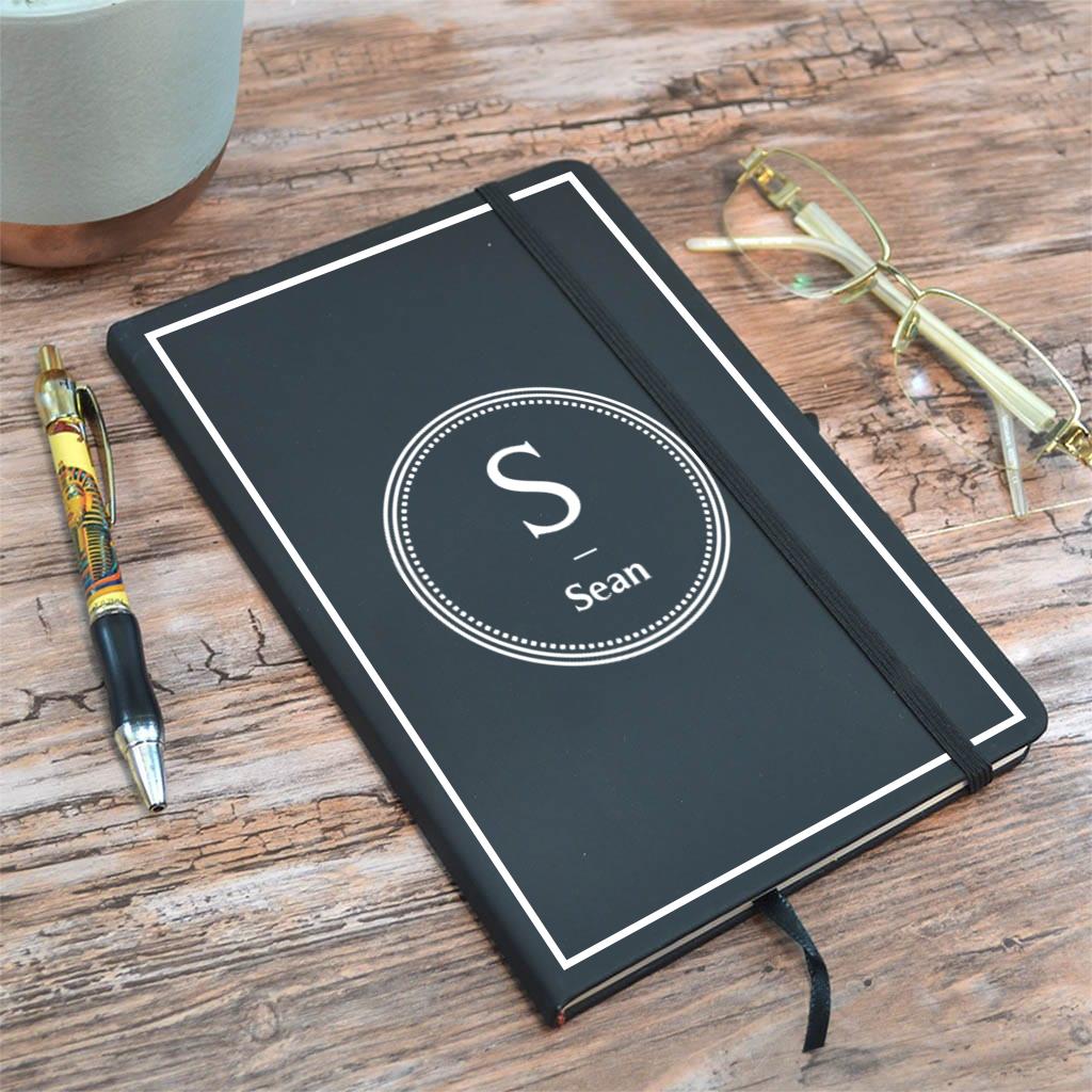 Personalised Notebook With Round Monogram Design