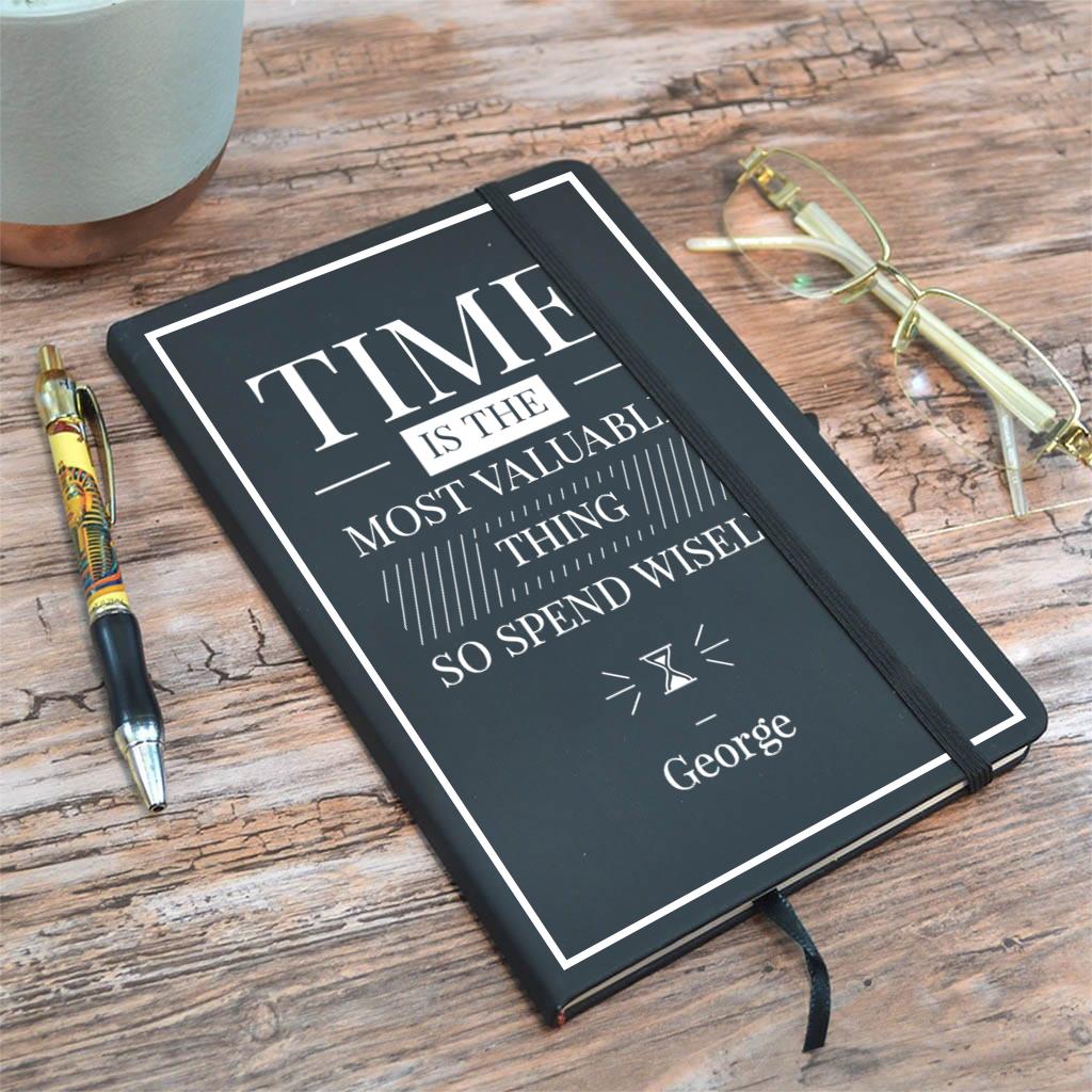 Personalised Notebook With Inspiring Time Design