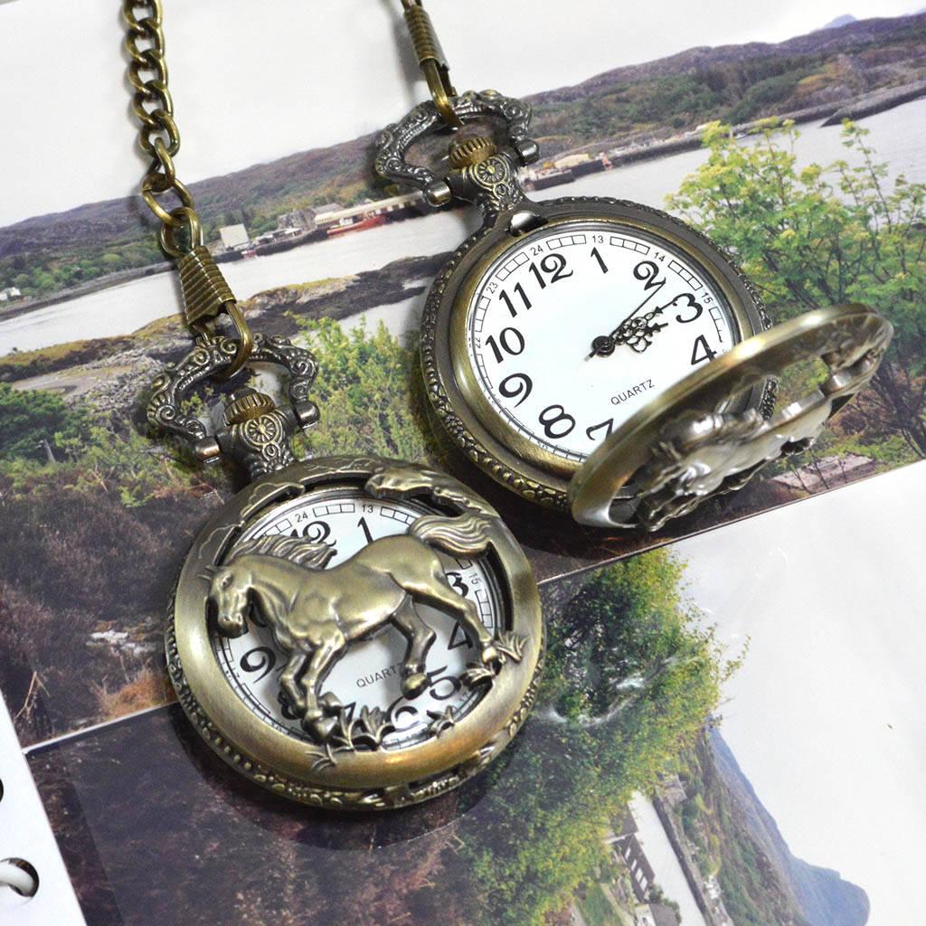 Personalised Bronze Pocket Watch Single Horse Design