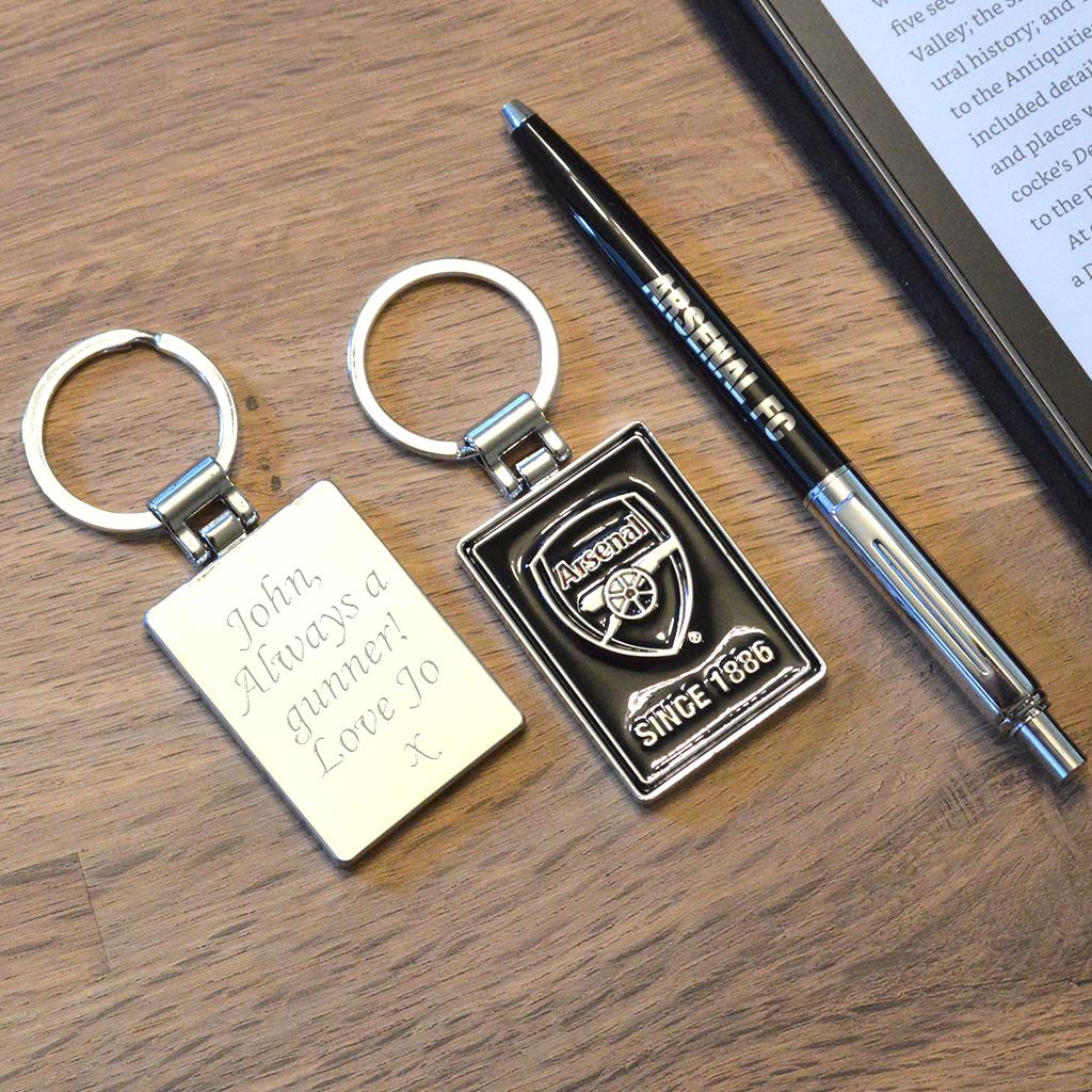 Personalised Arsenal Pen and Keyring Gift Set