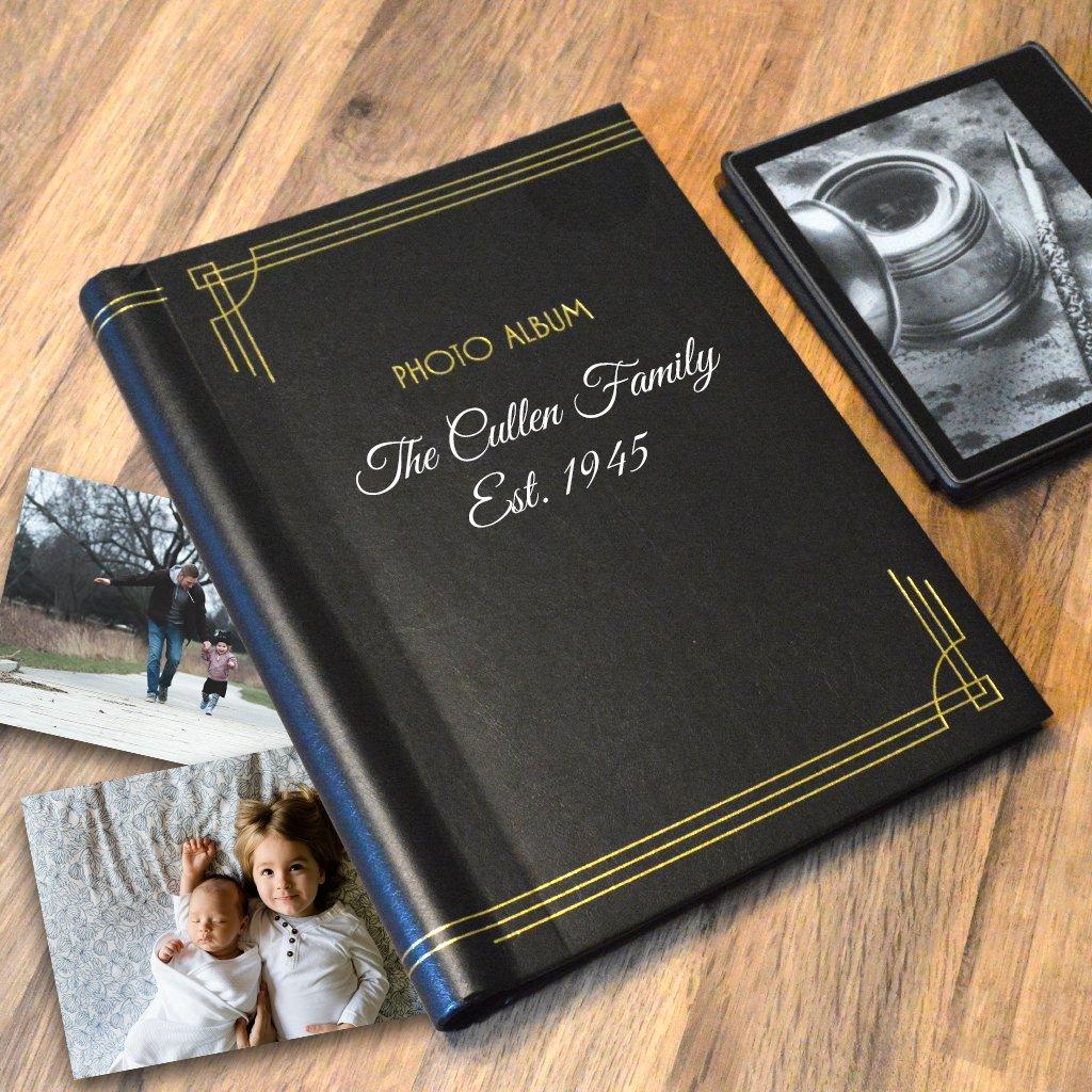 Personalised Photo Album Vintage Black Design