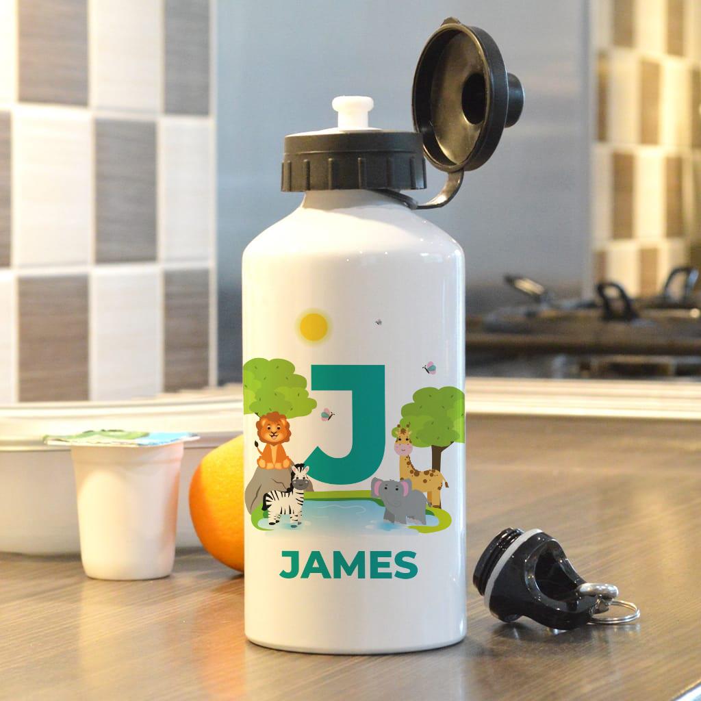 Personalised Drinks Bottle Animal Initial Design