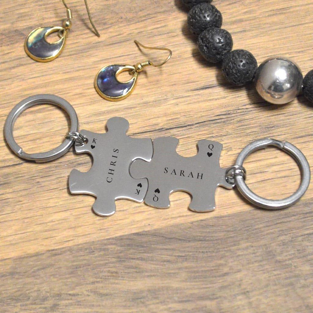 Personalised Puzzle Keyrings for Couples