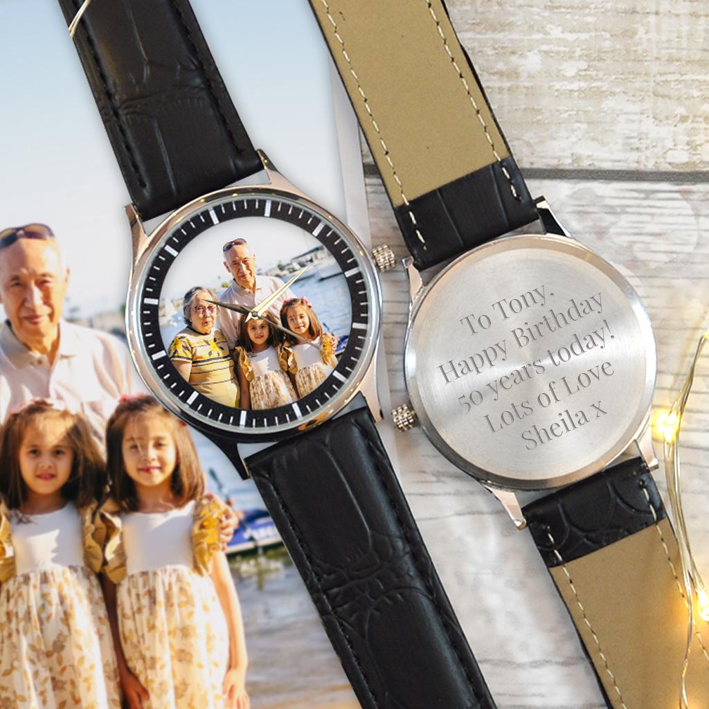 Personalised 50th Birthday Photo Wrist Watch