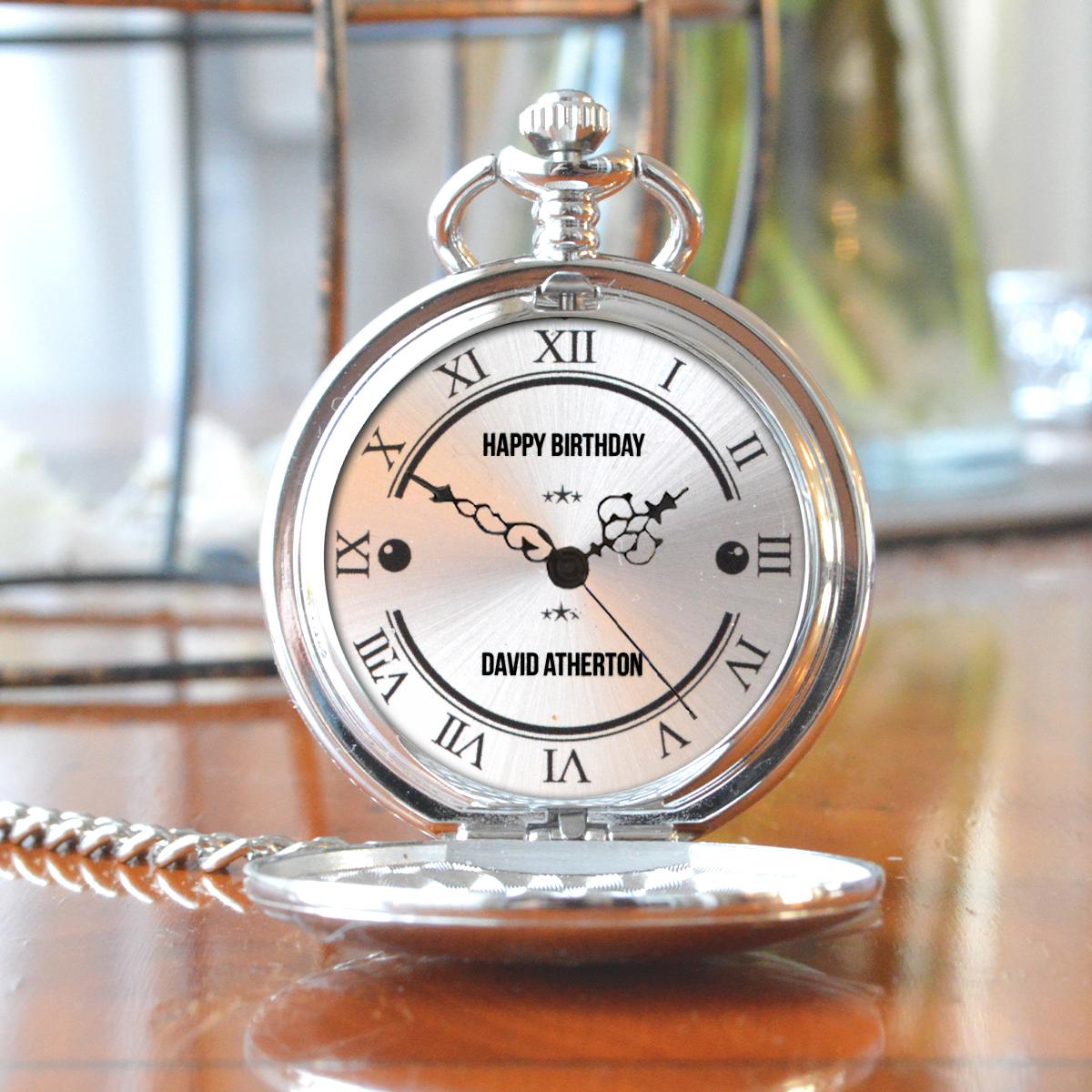 Personalised Pocket Watch with Sphere Dial