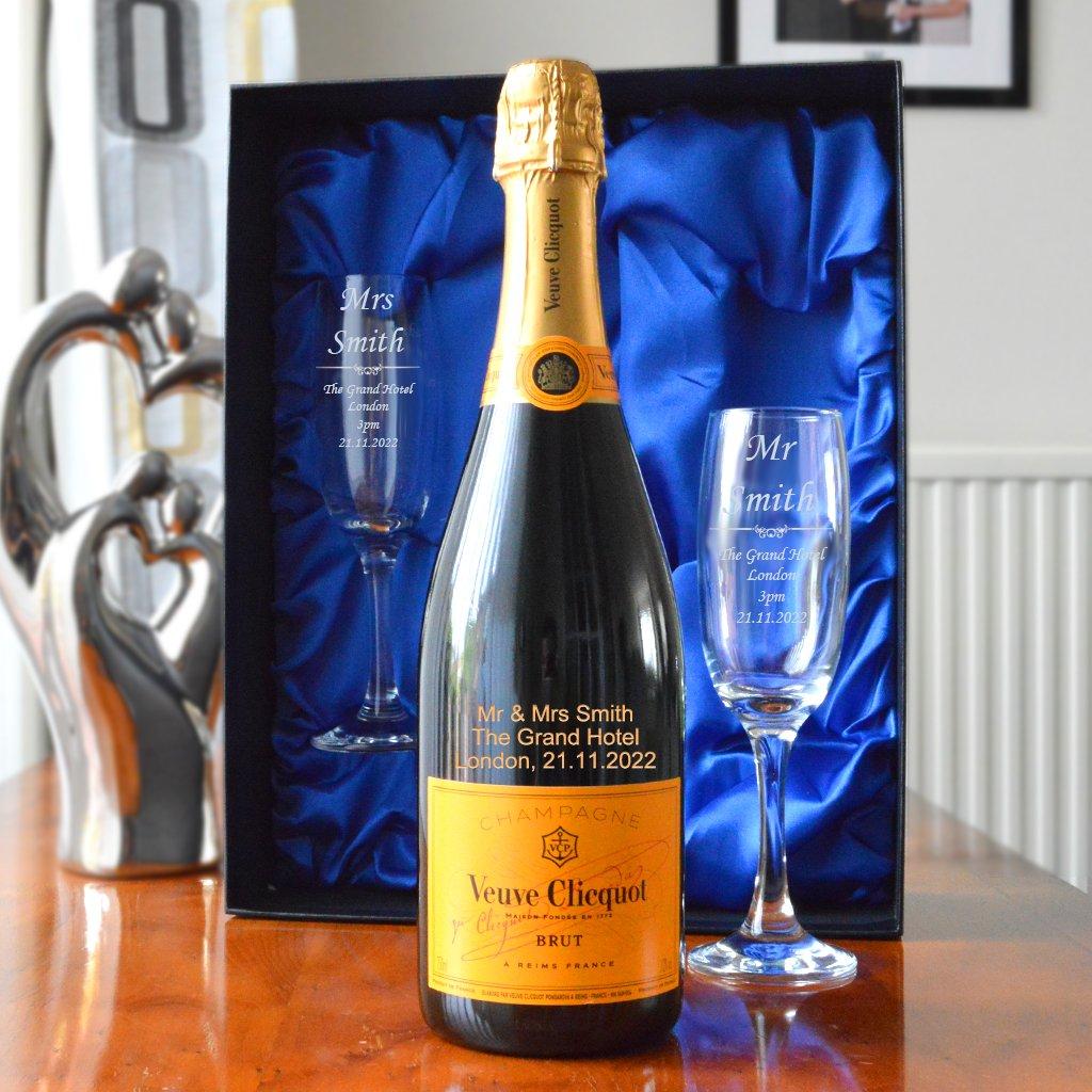 Personalised Mr & Mrs Veuve Clicquot Champagne Set