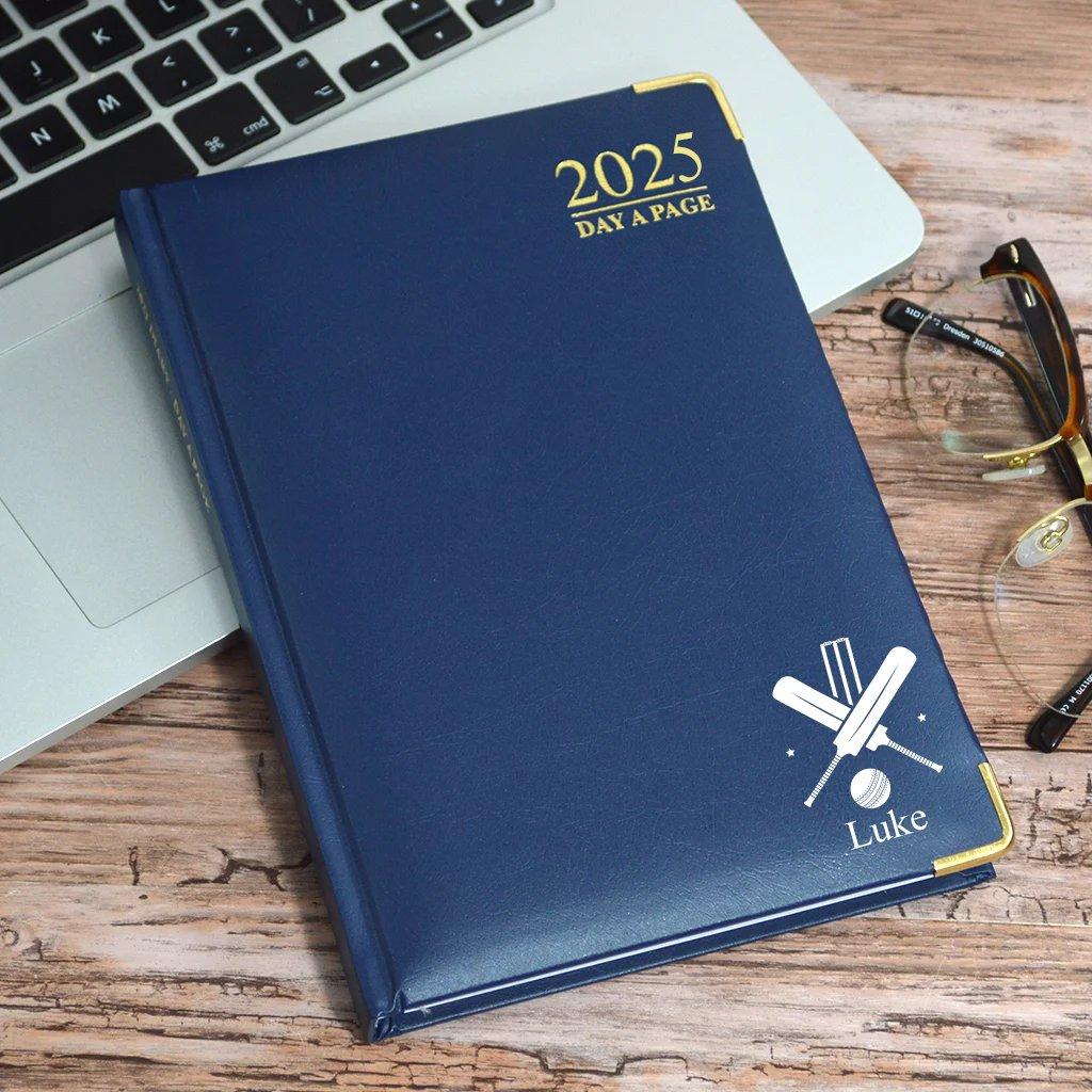 Personalised A4 Diary 2025 With Cricket Design