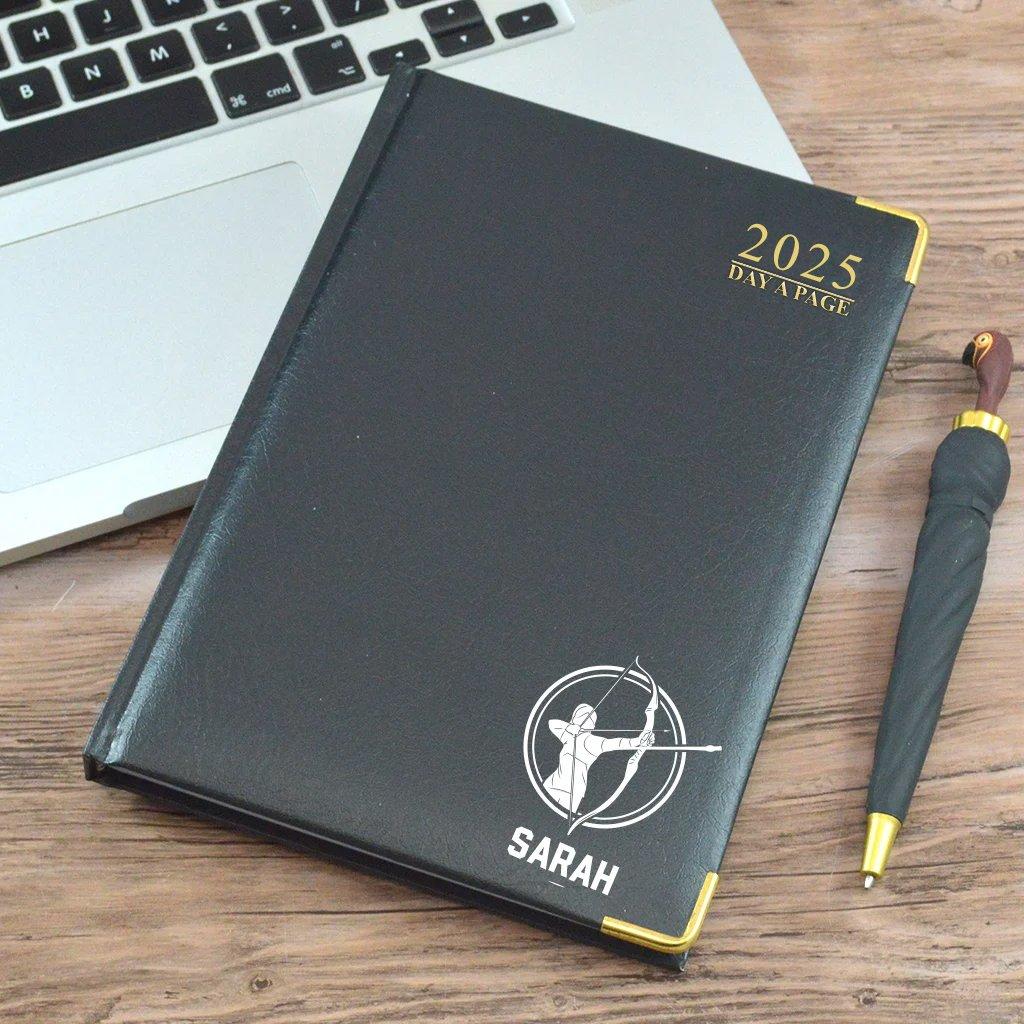 Personalised A4 Diary 2025 With Archery Design