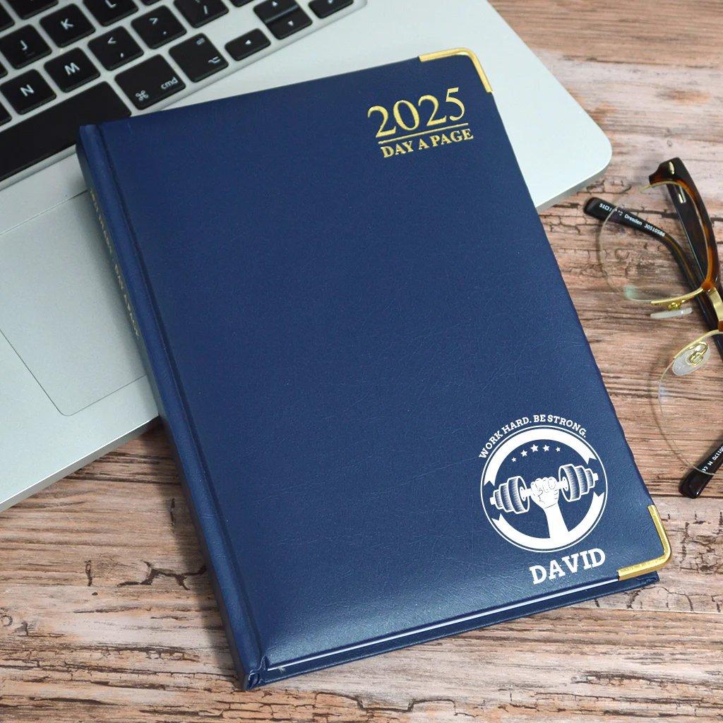 Personalised A4 Diary 2025 With Dumbbell Design