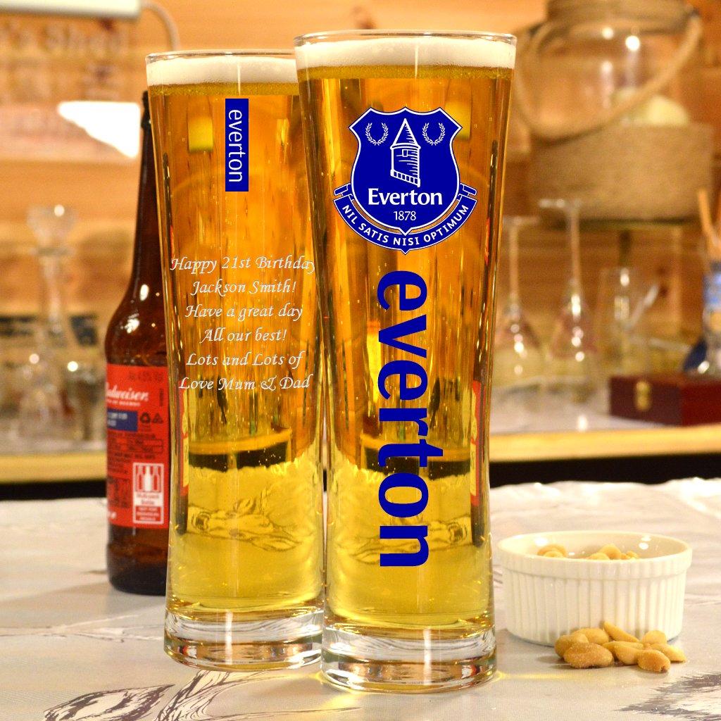 Personalised Everton Peroni Glass Gift