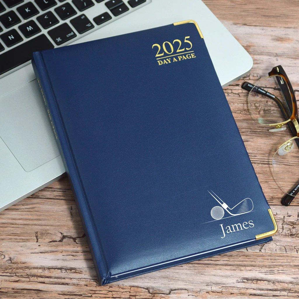 Personalised A4 Diary 2025 With Golf Design