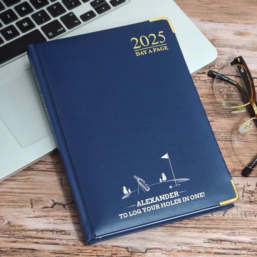 Personalised A4 Diary 2025 With Golf Course Design