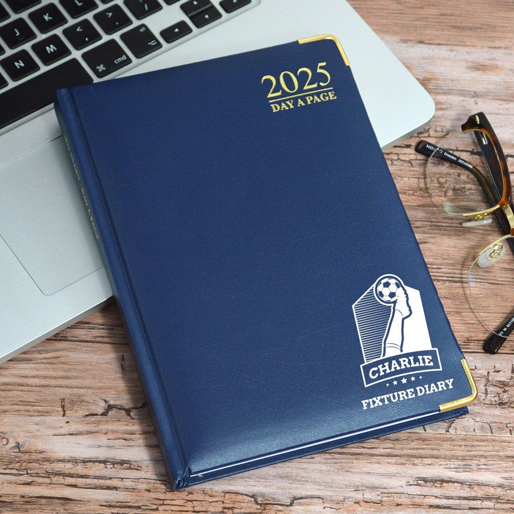 Personalised A4 Diary 2025 With Striker Design