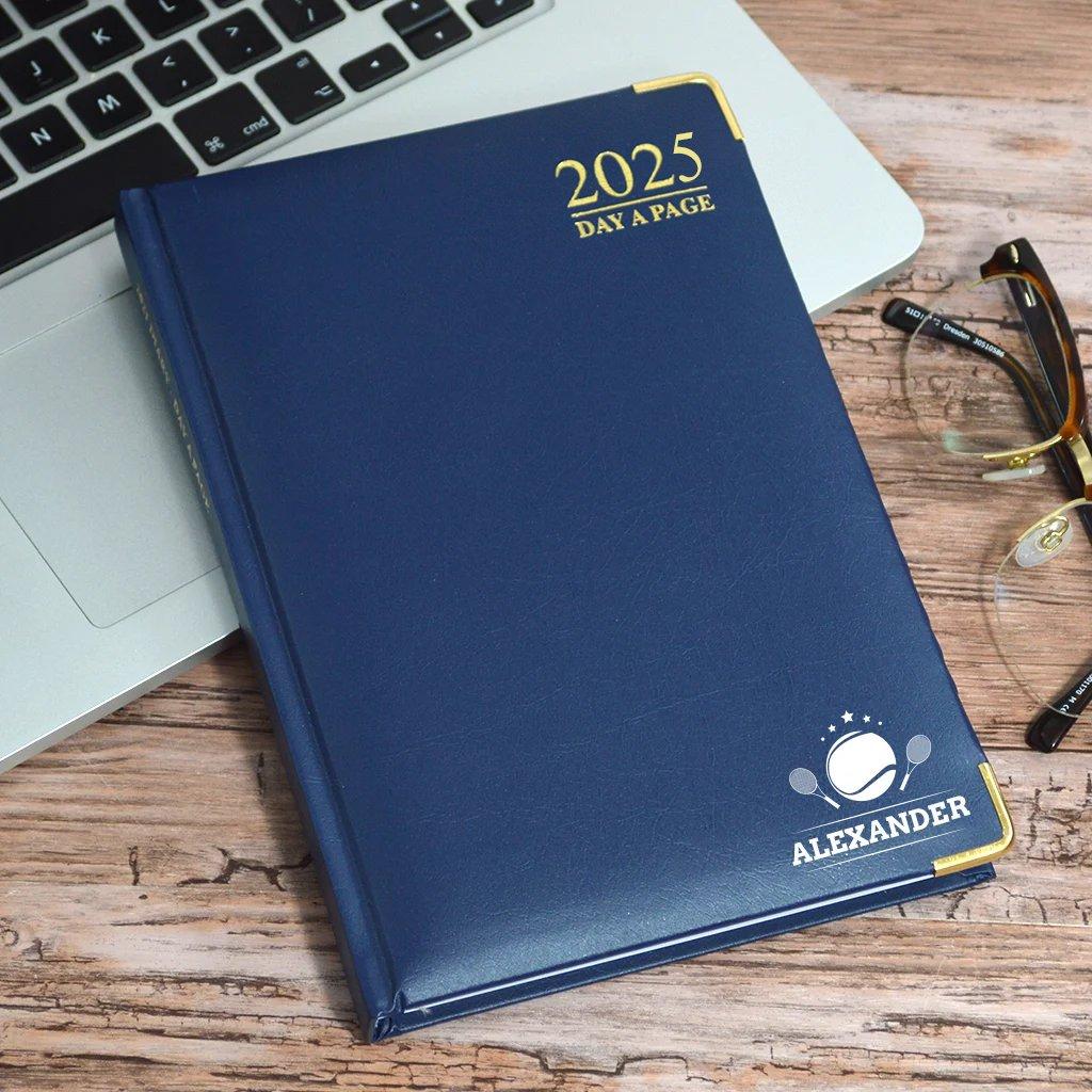 Personalised A4 Diary 2025 With Tennis Design