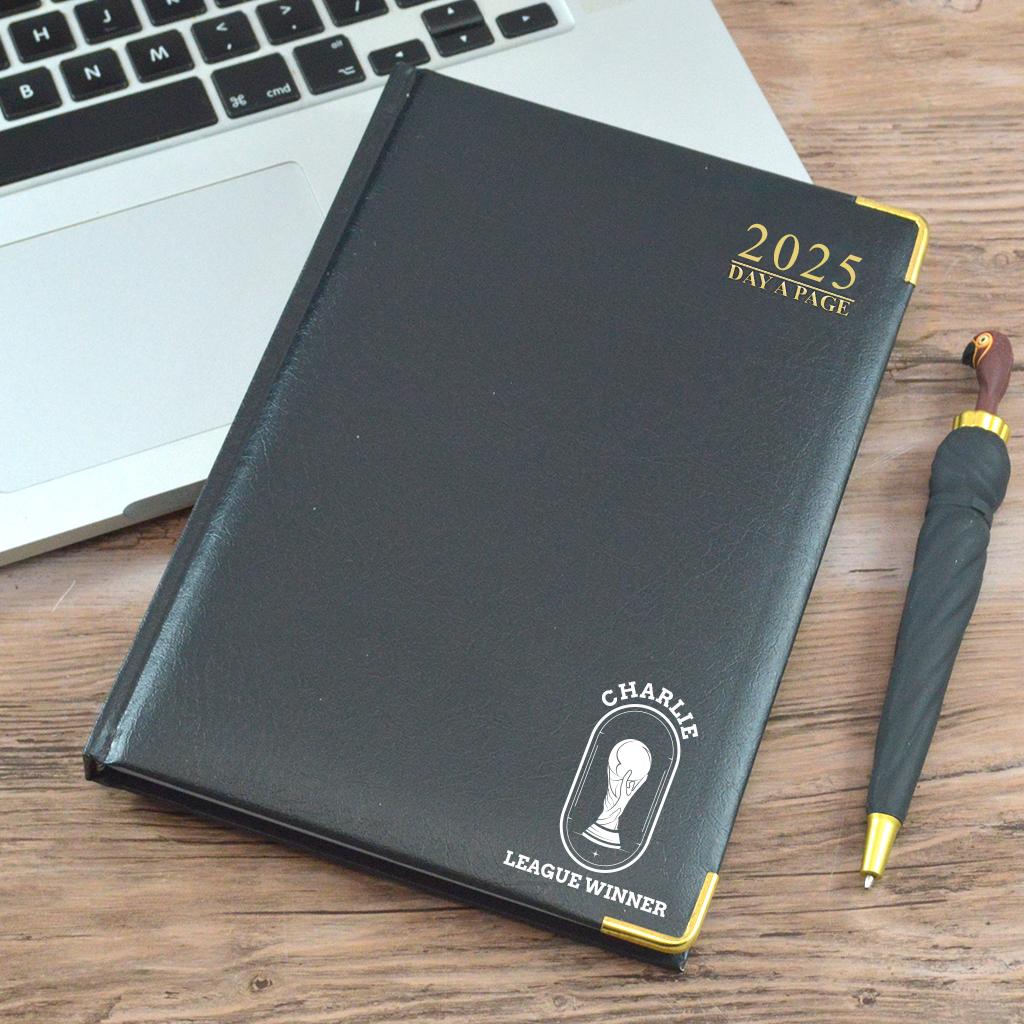 Personalised A4 Diary 2025 With Trophy Design