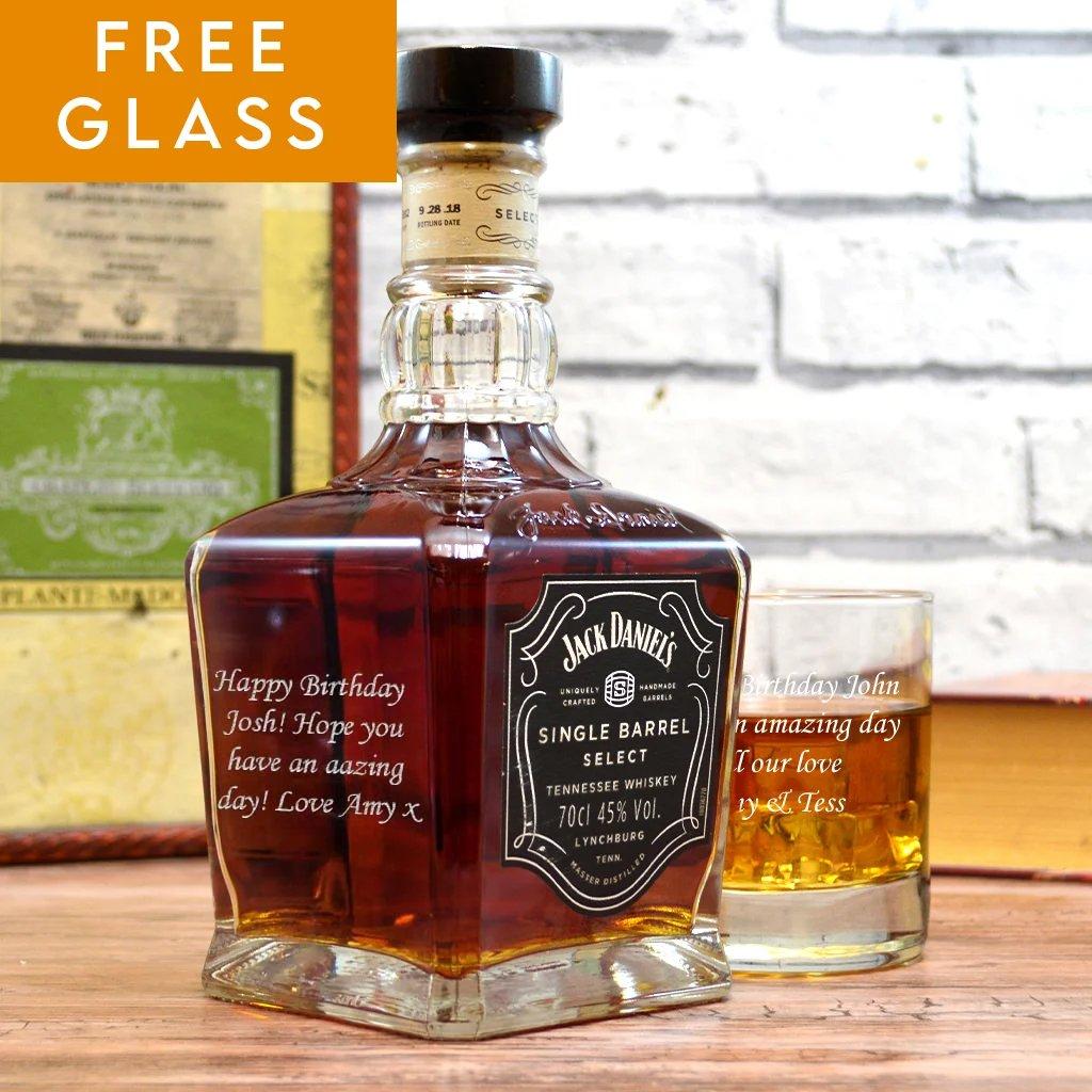 Personalised Jack Daniels Single Barrel Whisky With Free Glass