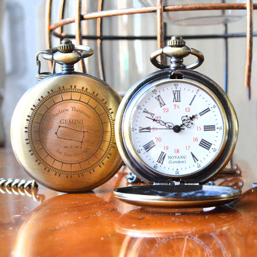 Personalised Gemini Pocket Watch