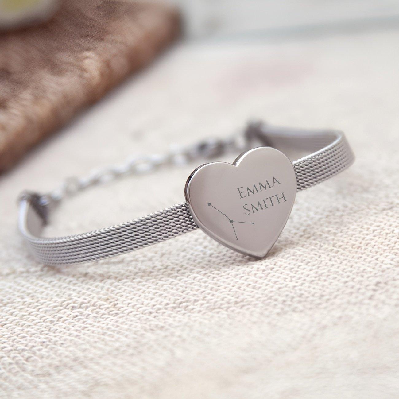 Personalised Heart Bracelet With Cancer Design