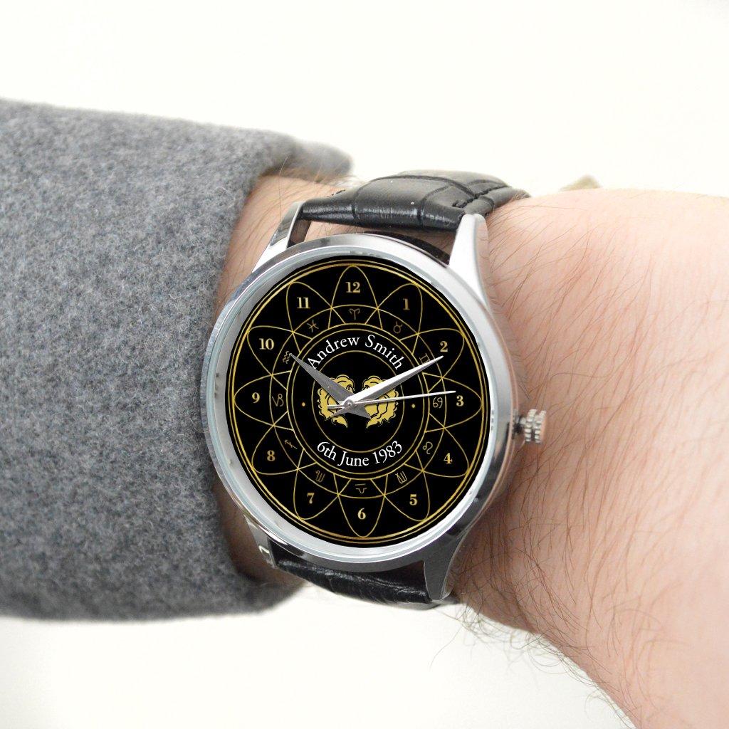 Personalised Wrist Watch with Gemini Arabic Design