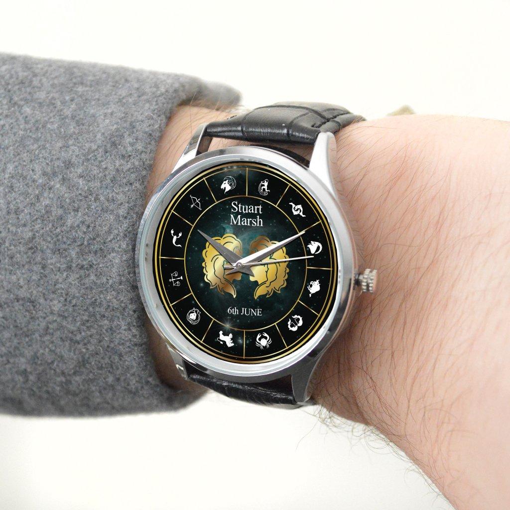 Personalised Gemini Galaxy Design Wrist Watch