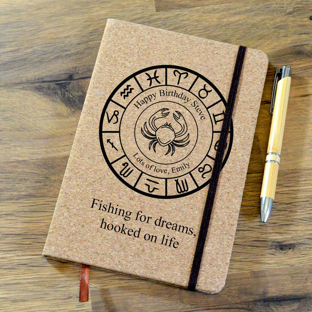 Personalised A5 Notebook With Cancer Design Cork