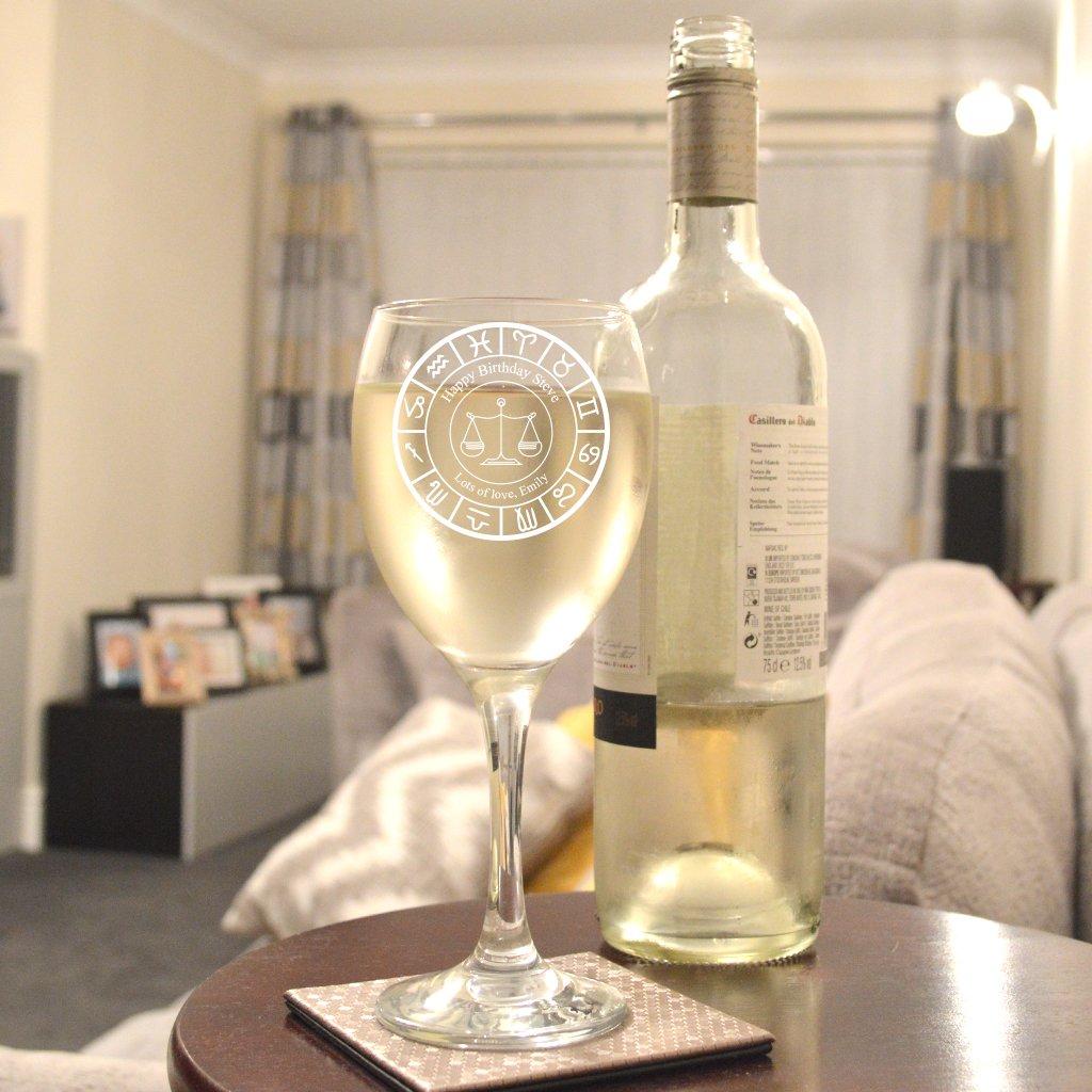 Libra Personalised Wine Glass