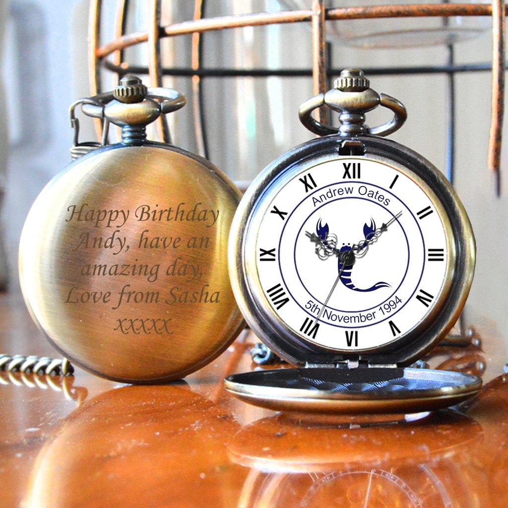 Personalised Scorpio Design Pocket Watch