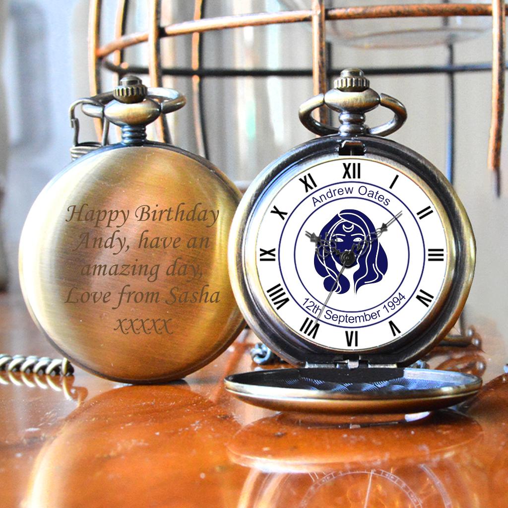 Personalised Virgo Design Pocket Watch