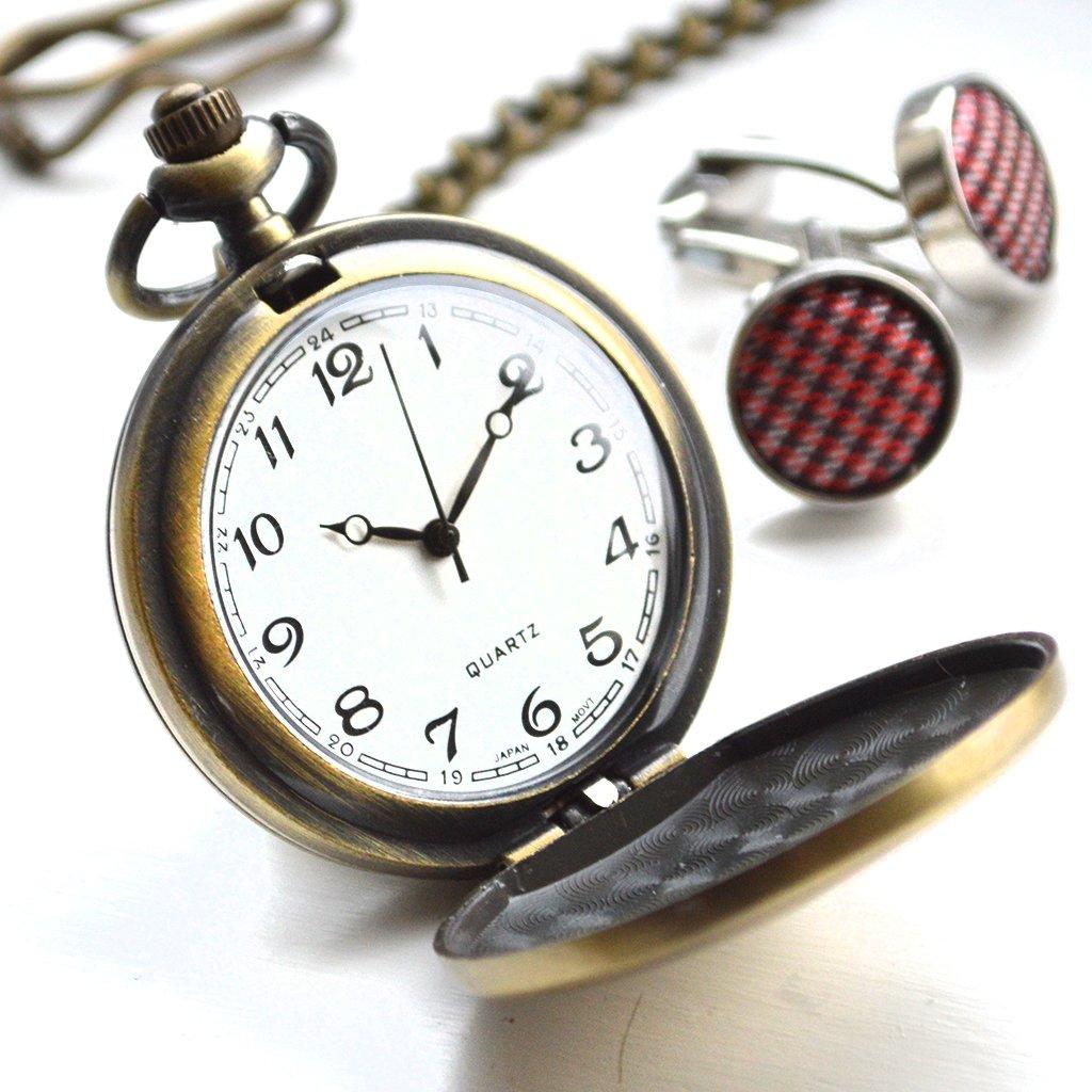 Engraved Bronze Pocket Watch With Arabic Numerals