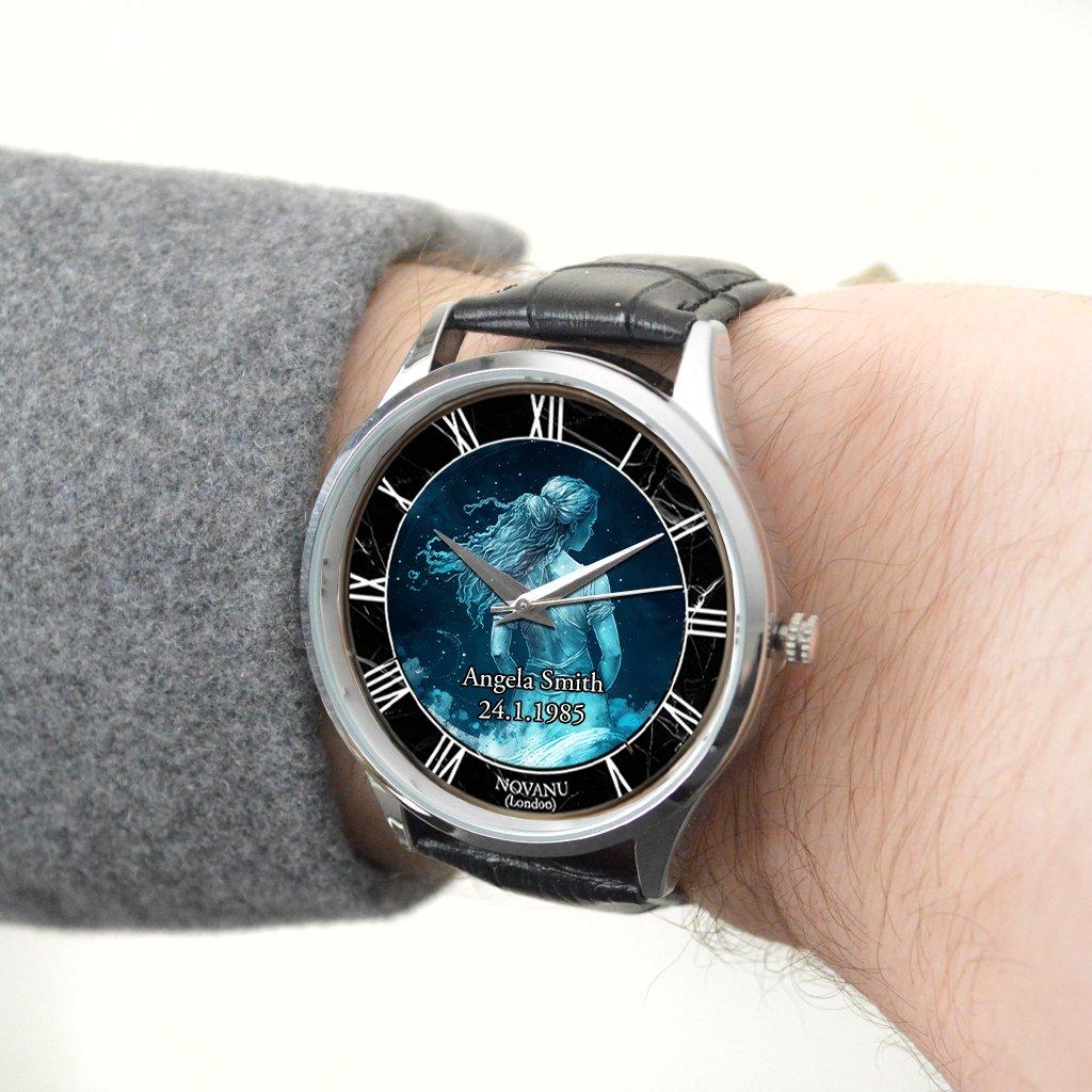 Personalised Aquarius Design Wrist Watch