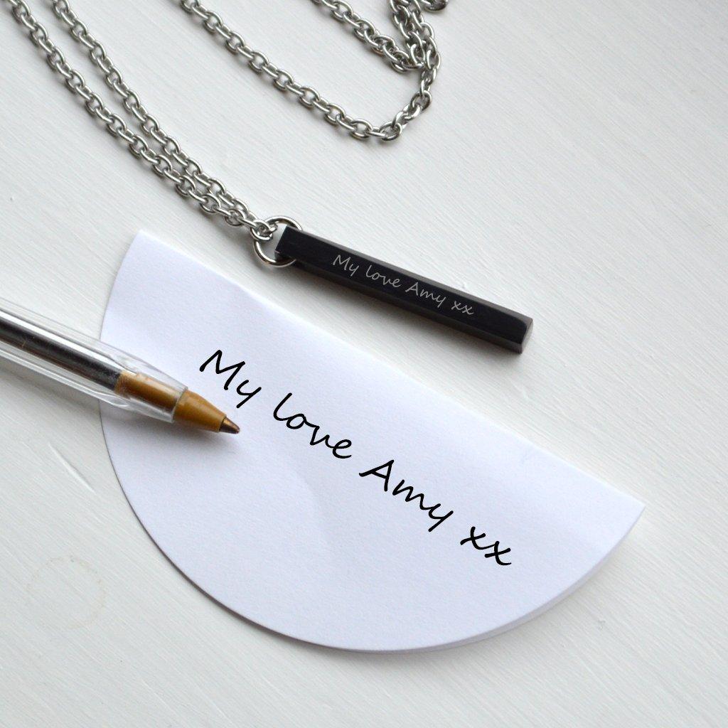 Personalised Black Handwriting Pendant